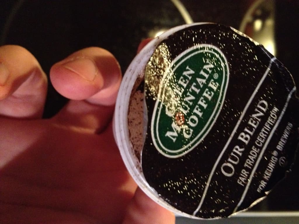 K Cup with broken seal