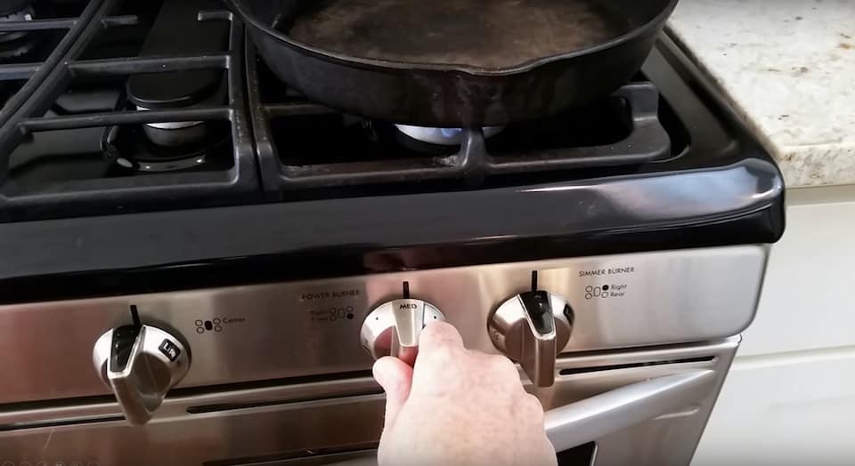 Turning stove to medium heat