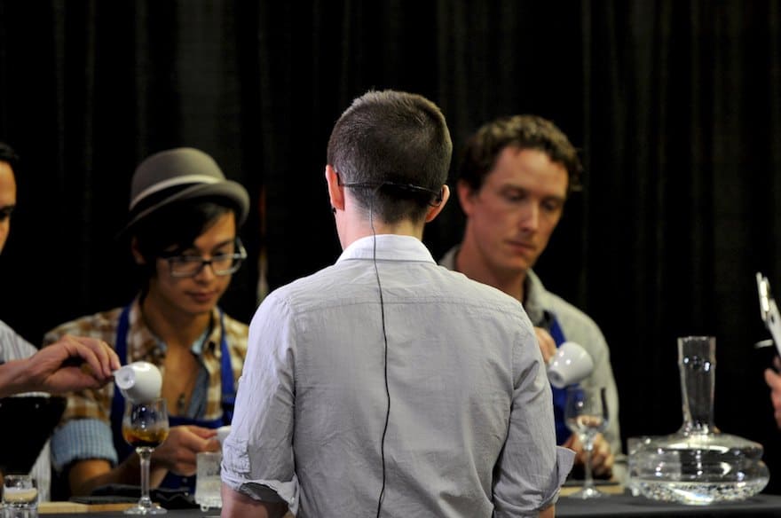 Judges at a barista competition