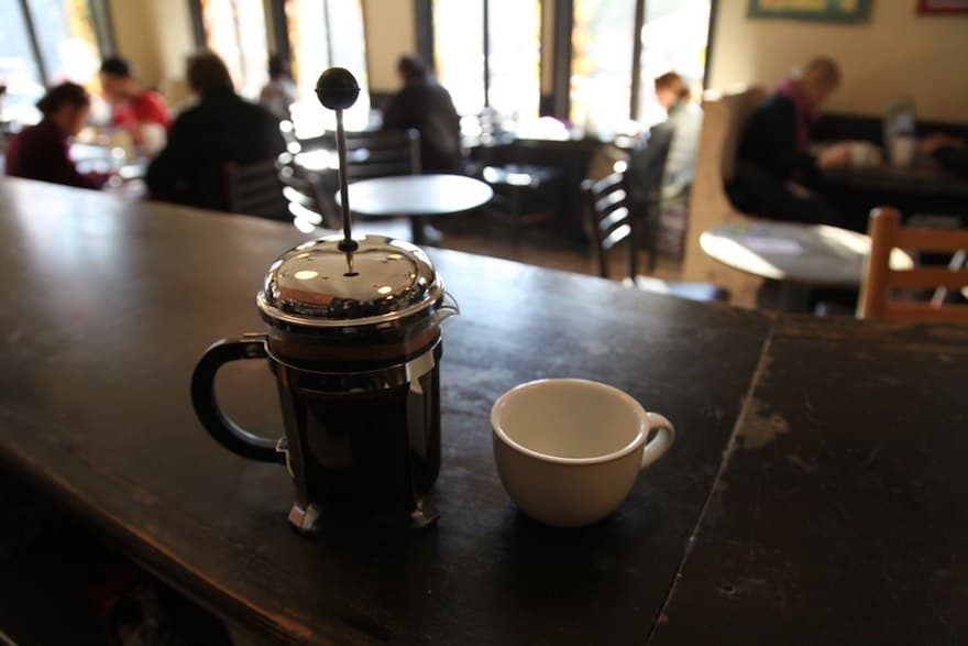 French press coffee steeping