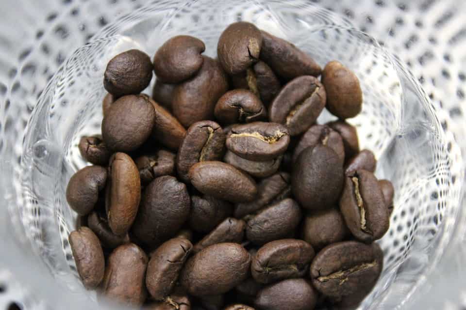 Dark roast coffee beans