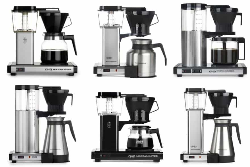 Six Moccamaster models that all look very similar