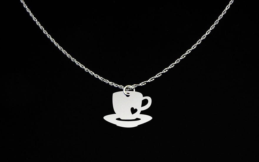 Coffee cup necklace by McLaughlin Creations on Etsy