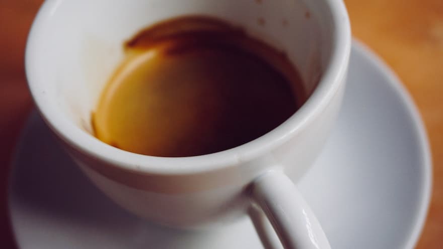 Espresso in a white ceramic cup