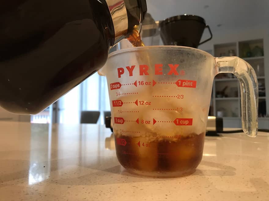 Make sure you don’t use a thin glass container, because hot coffee could crack it.