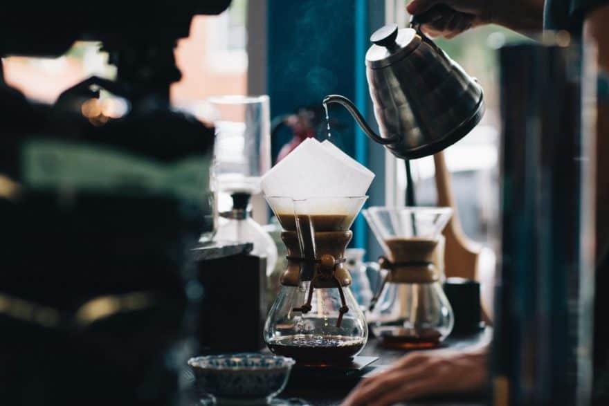 Brewing with Chemex.