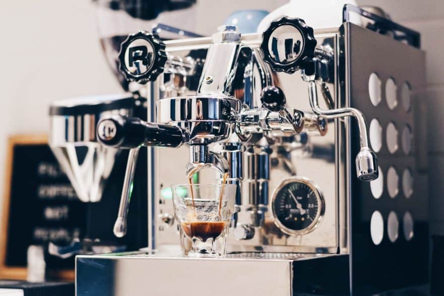 One of the many espresso machines we popularly see at coffee shops.