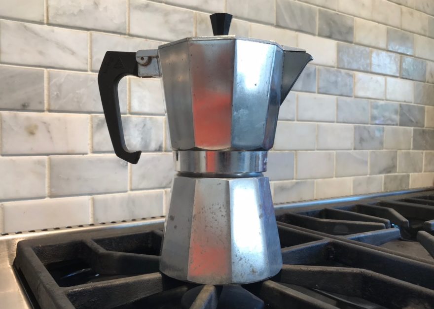 The moka pot’s classic design looks great on any stovetop.