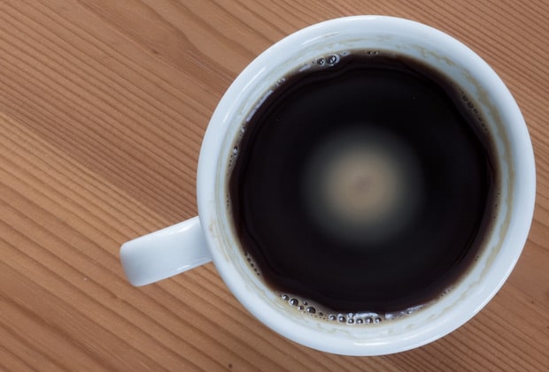 A cup of over-extracted coffee