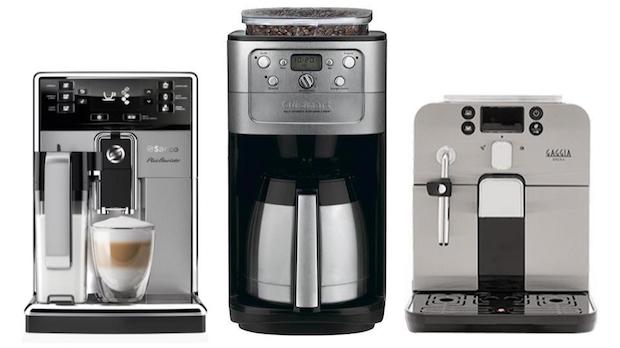 Three grind and brew coffee makers