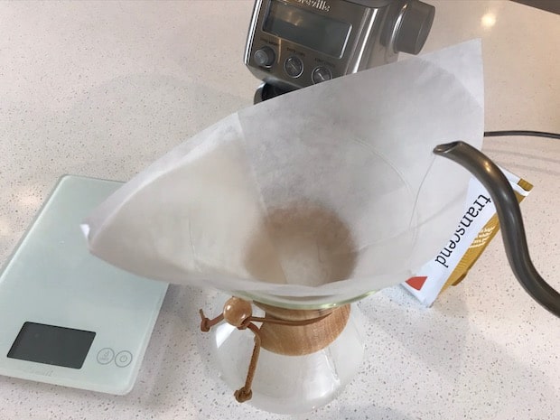 Soaking a Chemex filter