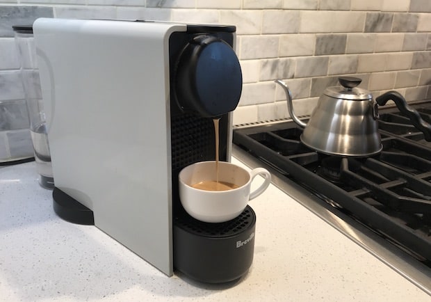 Nespresso Essenza Plus brewing espresso