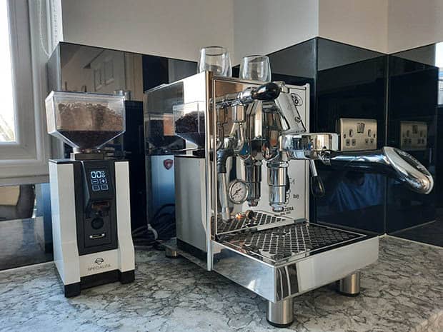 Bezzera Unica home espresso machine on a kitchen counter