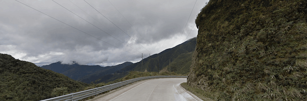 A bend in a highway, high in the Peruvian mountains