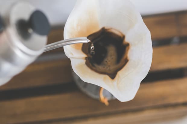 Gooseneck kettle pouring into a Chemex