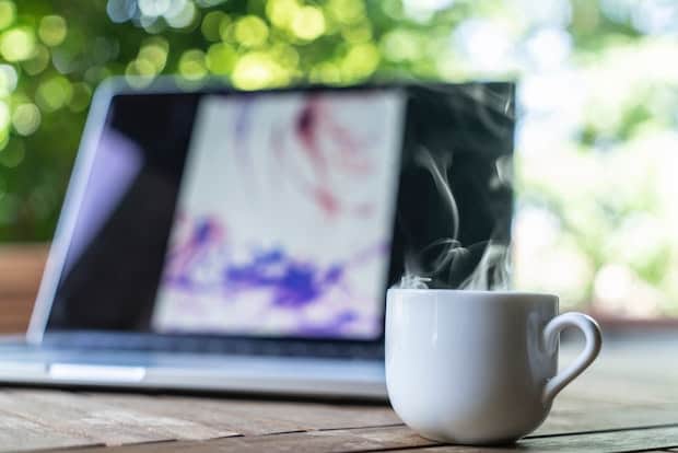 steaming cup of Nespresso coffee