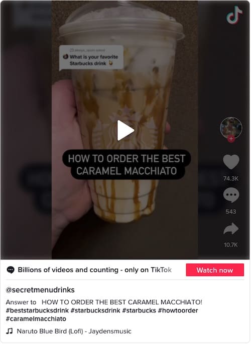 The Best Caramel Macchiato Starbucks drink on TikTok