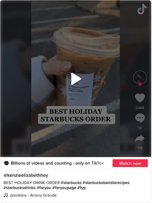 Christmas in July Starbucks drink on TikTok