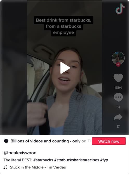 Nuts for Toffee Starbucks drink on TikTok