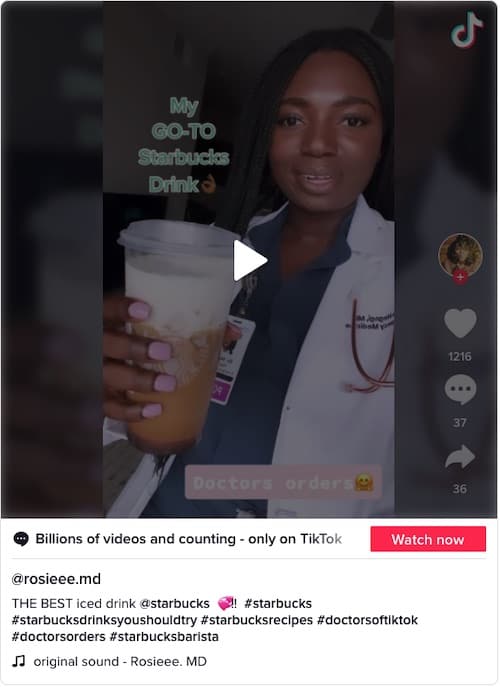 Cinnamon Nut Crunch Expresso Starbucks drink on TikTok