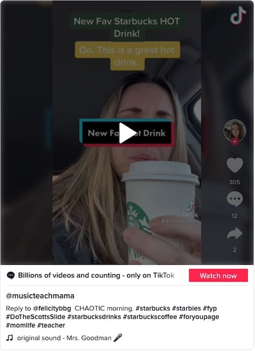 Sweet and Salty Starbucks drink on TikTok