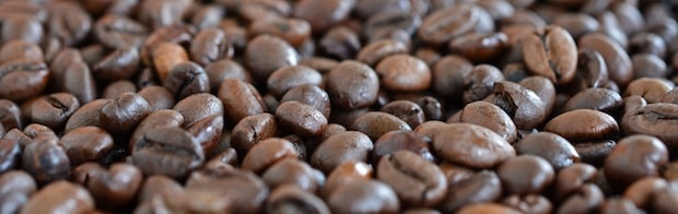 A bed of roasted coffee beans