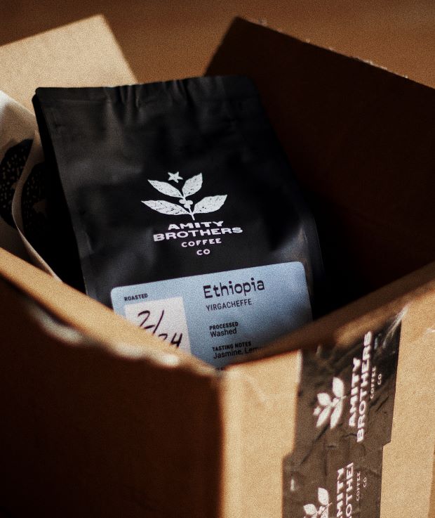 Bag of coffee in package after deciding coffee subscriptions are worth it