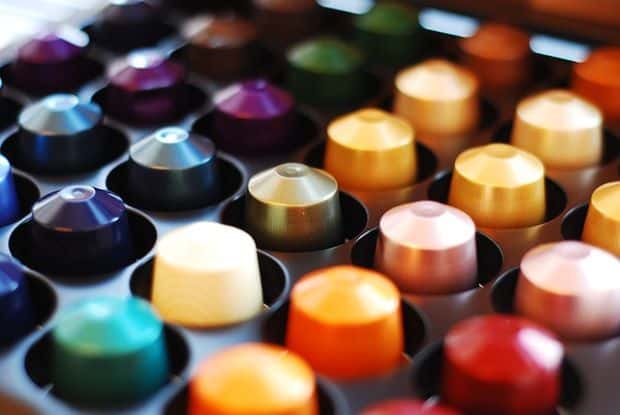 Nespresso pods of various colors