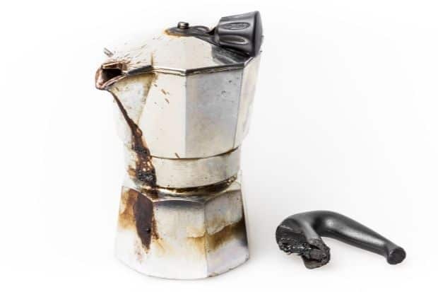 Burnt moka pot that was sputtering