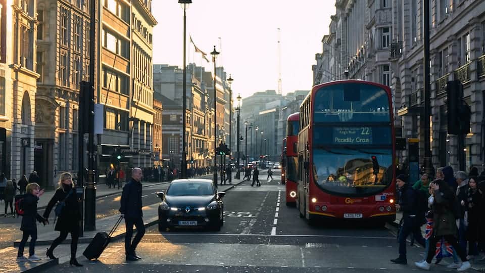London buses, some of which have run on coffee grounds