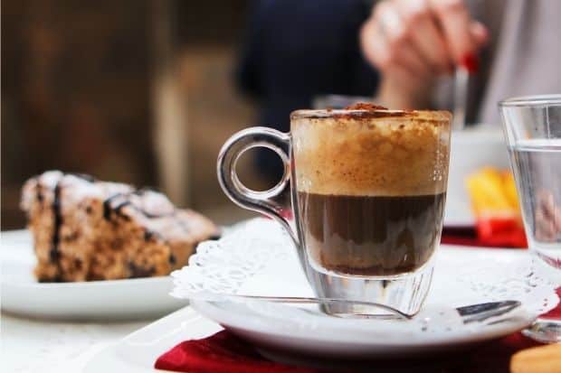 Marocchino prepared after barista learned how to make a marocchino