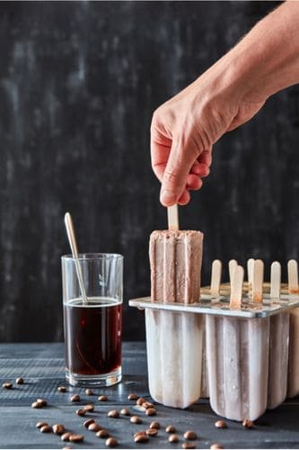 Coffee popsicles made with cold brew or iced Americano