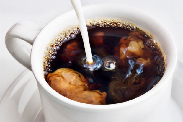 Creamer being poured in coffee instead of evaporated milk