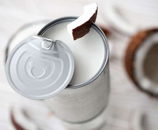 Can of coconut milk, a great coffee creamer substitute