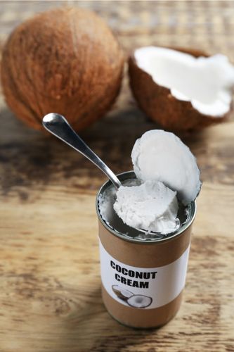 Can of coconut cream, a great coffee creamer substitute