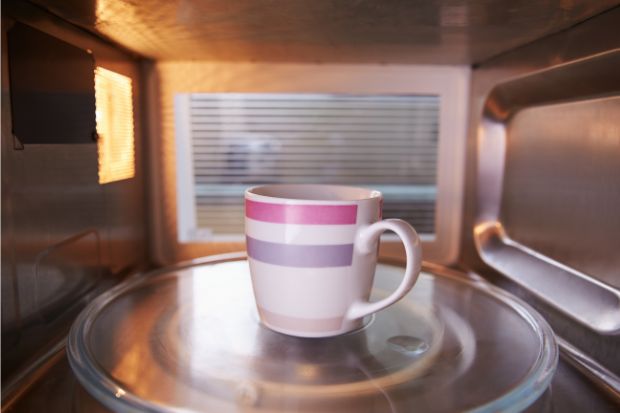Reheating coffee in microwave