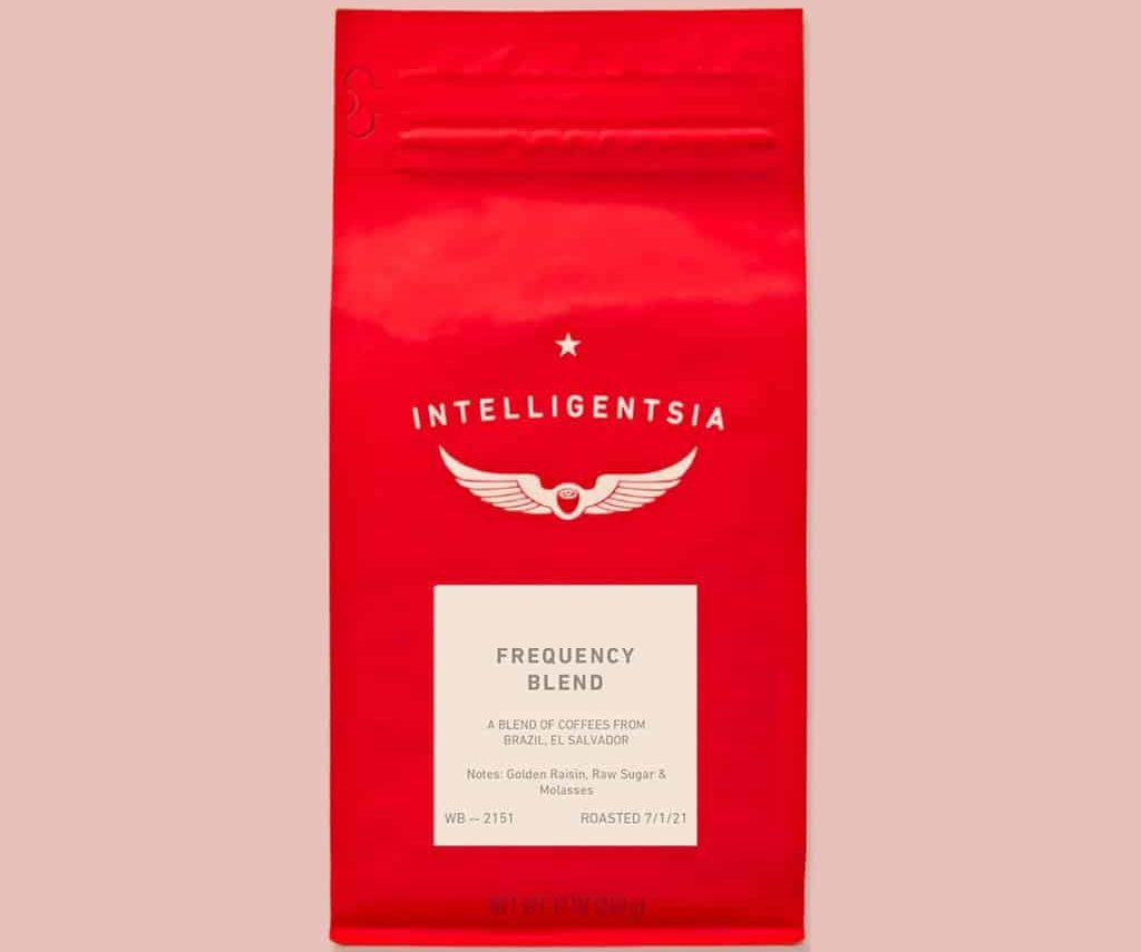 Red package of Intelligentsia coffee beans