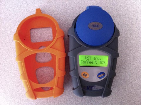 The VST LAB, one of the best coffee refractometers, with a protective case