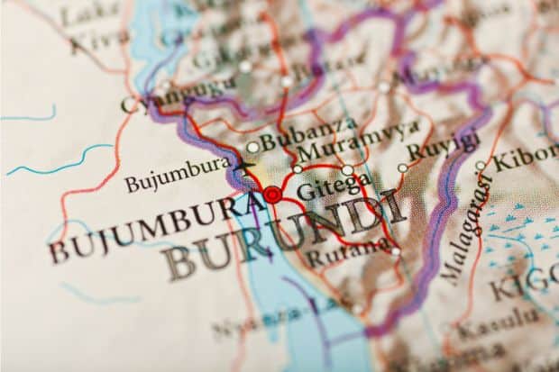 Burundi on a map