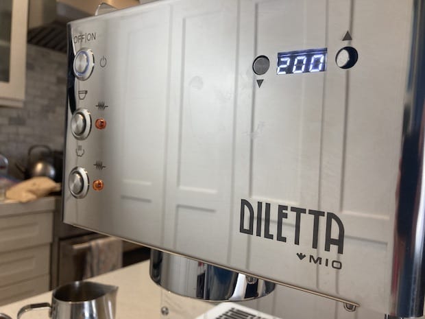 PID control buttons on the Diletta Mio