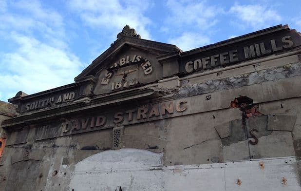 The old David Strang Coffee Mills building in Invercargill, N.Z.