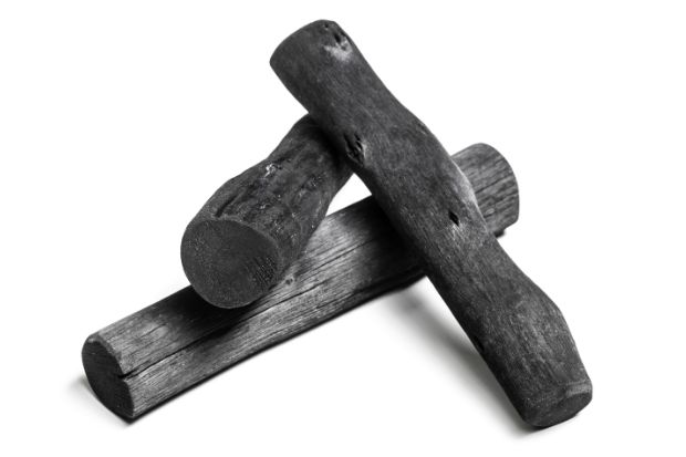 Three logs of binchotan charcoal