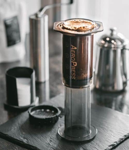 Coffee brewing in an inverted AeroPress